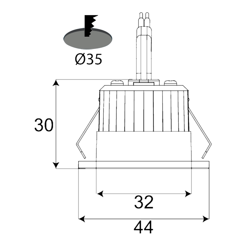 Minilampa typu Downlight LED 3CCT o mocy 3W